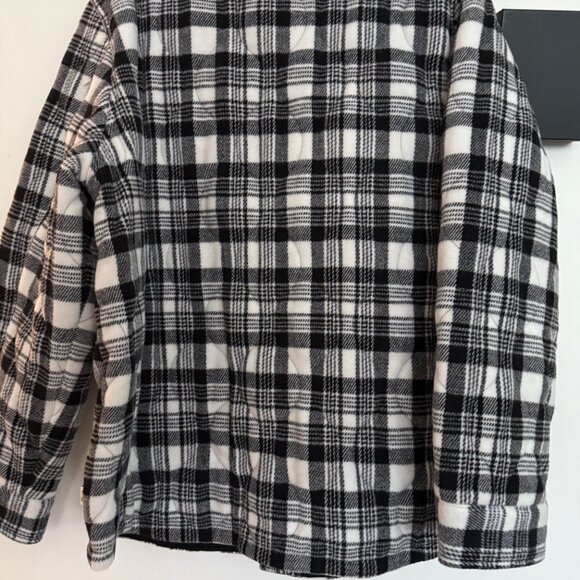 Men's Plaid Shacket /jacket - Woolrich Black/White XL, lined - Picture 3 of 8